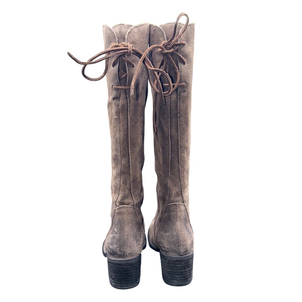 Born Suede Tall Knee High Boots Brown Side Zip Plaid Lined Women’s 9M - Picture 5 of 16